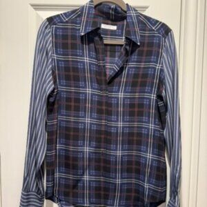 Equipment Femme Colorblock Plaid Silk Button Down Shirt XS